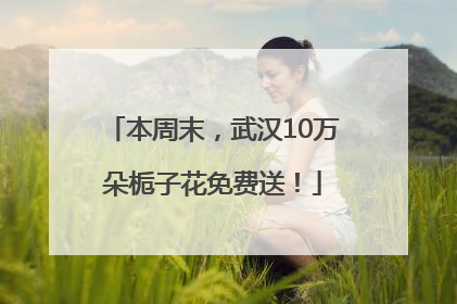 本周末，武汉10万朵栀子花免费送！