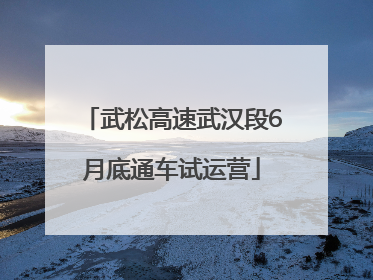 武松高速武汉段6月底通车试运营