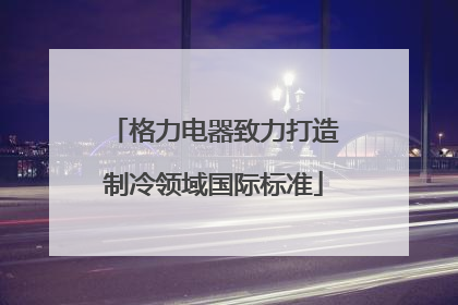格力电器致力打造制冷领域国际标准