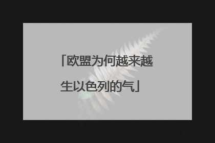 欧盟为何越来越生以色列的气