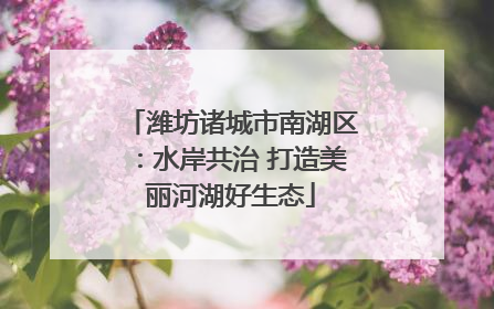 潍坊诸城市南湖区：水岸共治 打造美丽河湖好生态