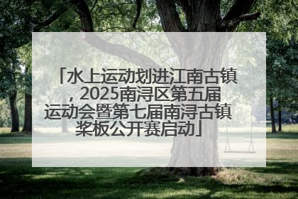 水上运动划进江南古镇，2025南浔区第五届运动会暨第七届南浔古镇桨板公开赛启动