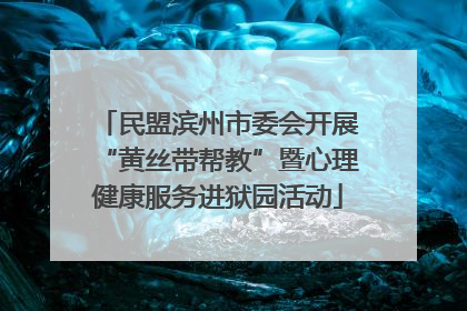 民盟滨州市委会开展“黄丝带帮教”暨心理健康服务进狱园活动
