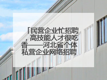 民营企业忙招聘，高技能人才很吃香——河北省个体私营企业网络招聘大会扫描