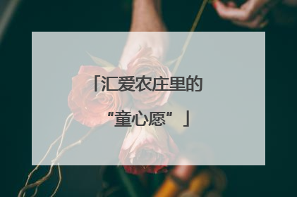 汇爱农庄里的“童心愿”