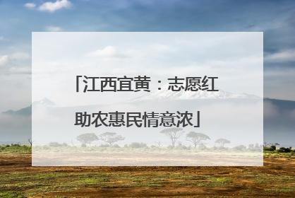 江西宜黄：志愿红助农惠民情意浓