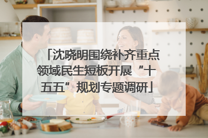 沈晓明围绕补齐重点领域民生短板开展“十五五”规划专题调研