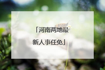 河南两地最新人事任免