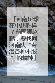 河南足球在中超咋样？前国脚赵鹏：要找回河南队“专治各种不服”的精神