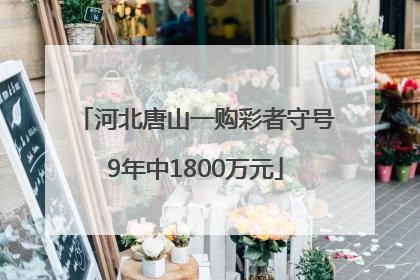 河北唐山一购彩者守号9年中1800万元