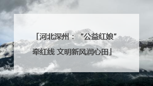 河北深州：“公益红娘”牵红线 文明新风润心田