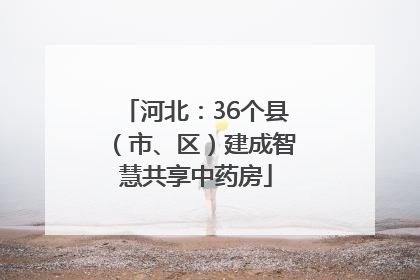 河北：36个县（市、区）建成智慧共享中药房