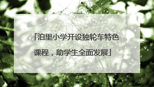 泊里小学开设独轮车特色课程，助学生全面发展