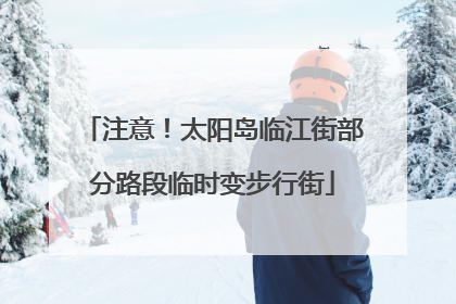 注意！太阳岛临江街部分路段临时变步行街