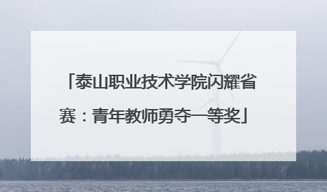 泰山职业技术学院闪耀省赛：青年教师勇夺一等奖