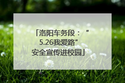 洛阳车务段：“5.26我爱路”安全宣传进校园