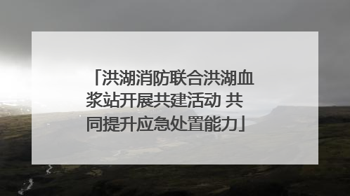 洪湖消防联合洪湖血浆站开展共建活动 共同提升应急处置能力
