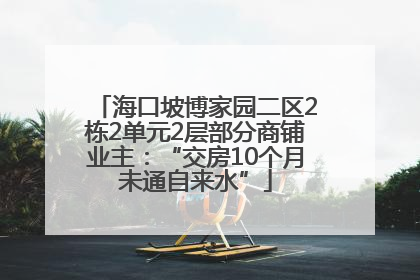 海口坡博家园二区2栋2单元2层部分商铺业主：“交房10个月未通自来水”