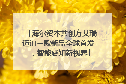海尔资本共创方艾瑞迈迪三款新品全球首发，智能感知新视界
