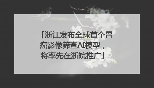 浙江发布全球首个胃癌影像筛查AI模型，将率先在浙皖推广
