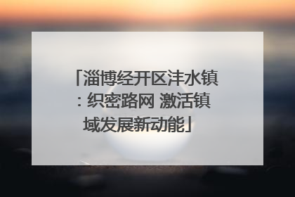 淄博经开区沣水镇：织密路网 激活镇域发展新动能