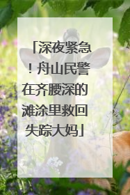 深夜紧急！舟山民警在齐腰深的滩涂里救回失踪大妈