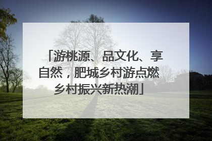 游桃源、品文化、享自然，肥城乡村游点燃乡村振兴新热潮