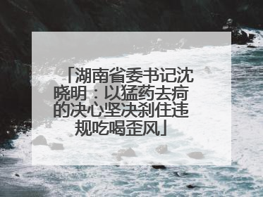 湖南省委书记沈晓明：以猛药去疴的决心坚决刹住违规吃喝歪风