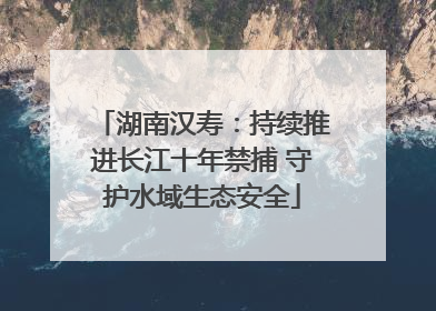 湖南汉寿：持续推进长江十年禁捕 守护水域生态安全