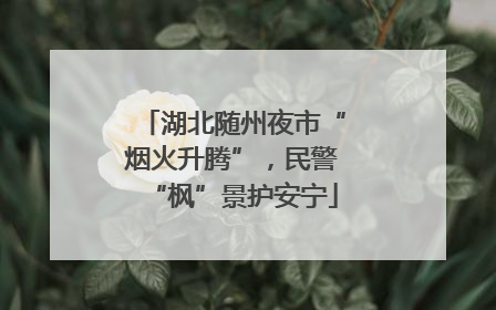 湖北随州夜市“烟火升腾”，民警“枫”景护安宁