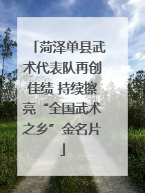 菏泽单县武术代表队再创佳绩 持续擦亮“全国武术之乡”金名片