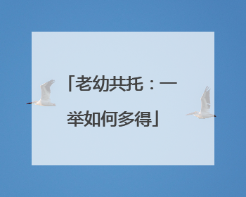 老幼共托：一举如何多得