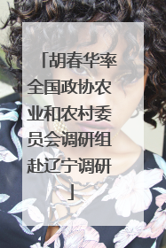 胡春华率全国政协农业和农村委员会调研组赴辽宁调研