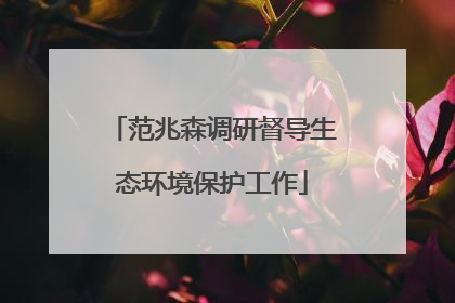 范兆森调研督导生态环境保护工作