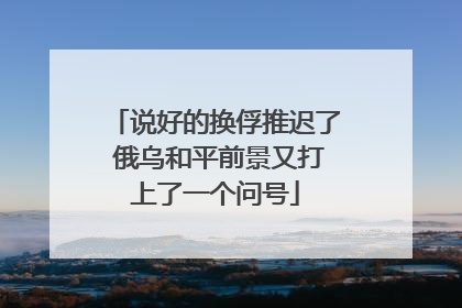 说好的换俘推迟了 俄乌和平前景又打上了一个问号