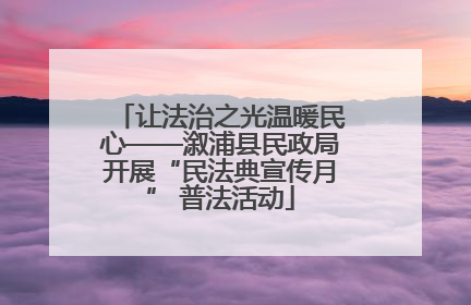 让法治之光温暖民心——溆浦县民政局开展“民法典宣传月” 普法活动