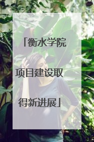 衡水学院项目建设取得新进展