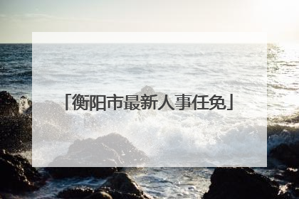 衡阳市最新人事任免