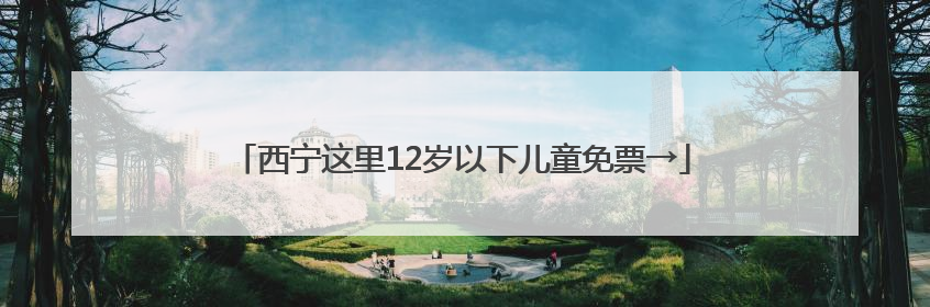 西宁这里12岁以下儿童免票→