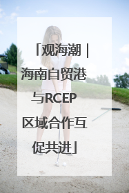 观海潮｜海南自贸港与RCEP区域合作互促共进