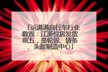 运满满自行车行业数观：江浙位居发货前五，是轮毂、链条、头盔制造中心