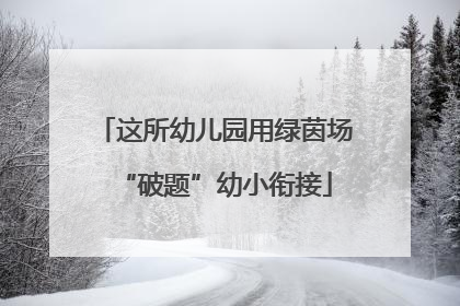 这所幼儿园用绿茵场“破题”幼小衔接