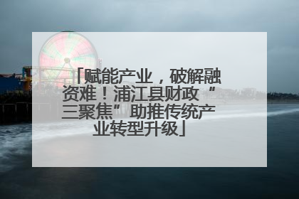 赋能产业，破解融资难！浦江县财政“三聚焦”助推传统产业转型升级