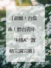 超燃！台盘夜！黔台青年“村BA”激情完满完赛