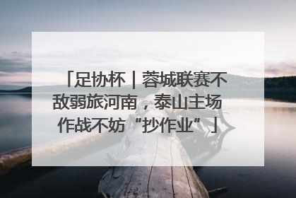 足协杯｜蓉城联赛不敌弱旅河南，泰山主场作战不妨“抄作业”