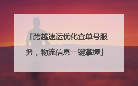 跨越速运优化查单号服务，物流信息一键掌握