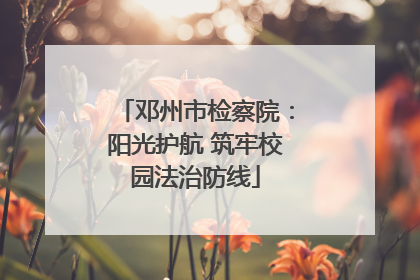 邓州市检察院：阳光护航 筑牢校园法治防线