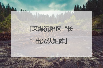 采煤沉陷区“长”出光伏矩阵