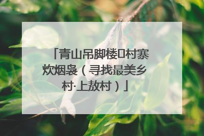 青山吊脚楼 村寨炊烟袅（寻找最美乡村·上敖村）