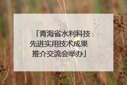 青海省水利科技先进实用技术成果推介交流会举办